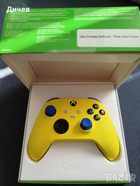 Безжичен контролер X-box Фанта Лимон (Жълто-син), снимка 1