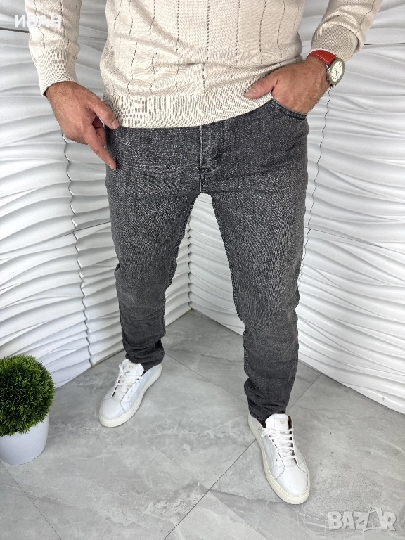 Мъжки изчистени дънки в сив цвят, снимка 1