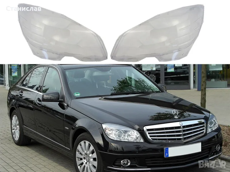 Стъкла (капаци) за фарове за Mercedes C-Class W204, снимка 1
