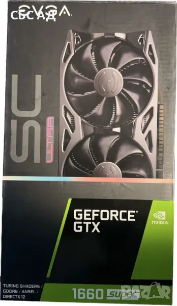 EVGA GeForce GTX 1660 SUPER SC ULTRA GAMING, 06G-P4-1068-KR, 6GB GDDR6, Dual Fan, Metal Backplate, снимка 1