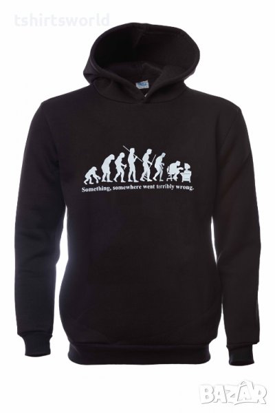 Нов мъжки суичър с трансферен печат Човешка еволюция, снимка 1