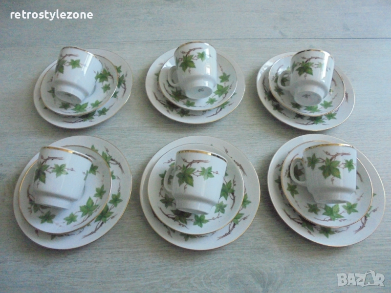 № 8340  Германски порцеланов сервиз SCHERZER Bavaria – винтидж комплект за кафе / чай  , снимка 1