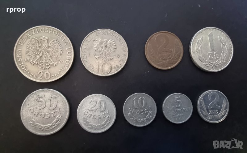 Монети . Полша . Полски злоти. Лот . 9 бройки. Стара емисия., снимка 1