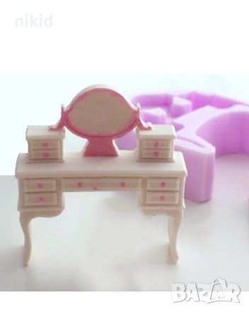 3d козметичка козметична маса грим силиконов молд форма калъп фондан гипс декор украса мебел мебели, снимка 1