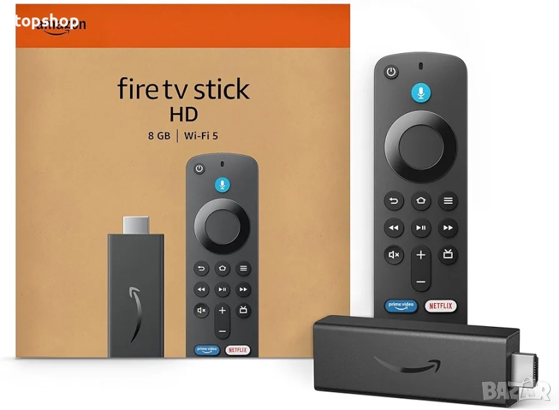 Чисто нов запечатан Amazon Fire TV Stick HD (последен модел) 8gb с безплатна телевизия на живо ..., снимка 1