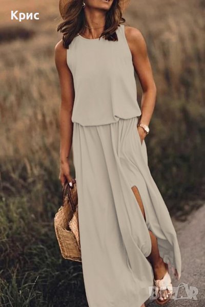 Дълга ежедневна дамска рокля, размери М и L, снимка 1