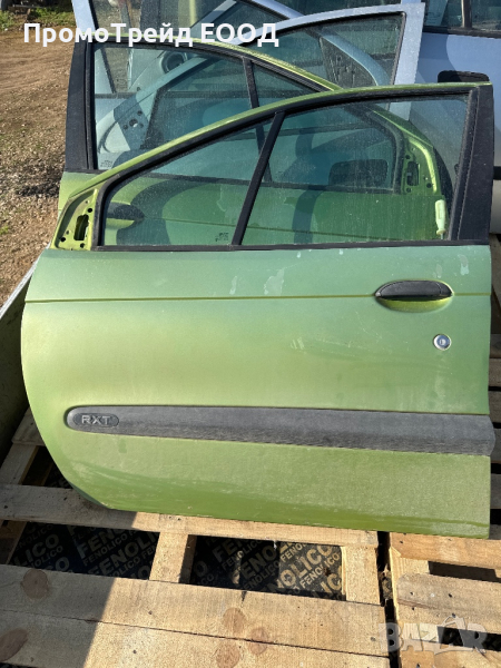 Предна лява зелена врата Рено Сценик 1 Renault Scenic I, снимка 1