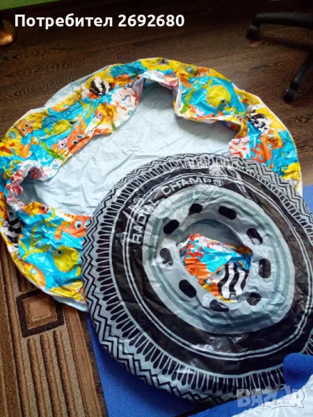 Детски надуваем басейн 117/35, надуваем пояс гума 90см., снимка 1