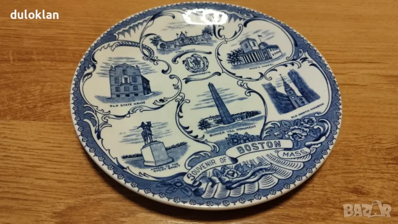 Красива порцеланова чиния от Бостън,Сащ., снимка 1
