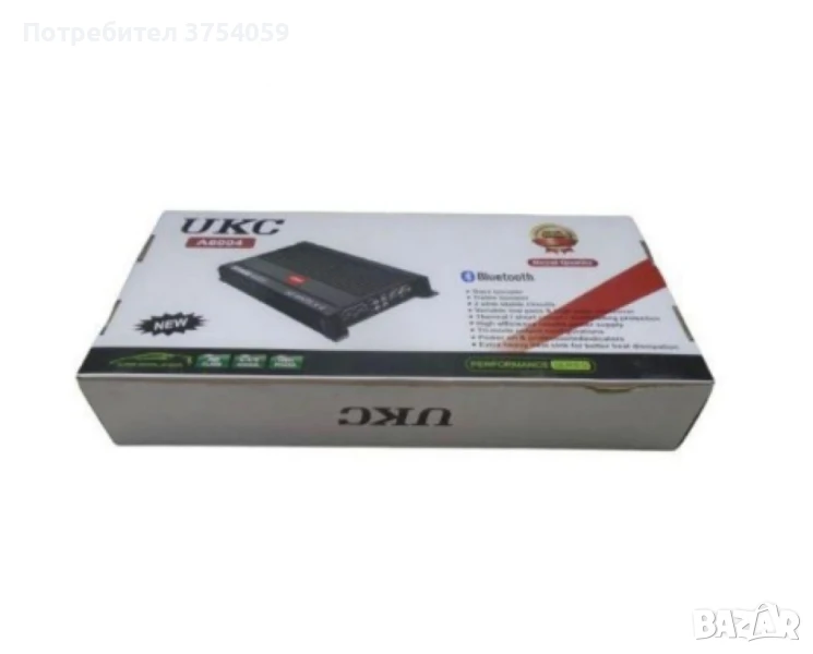 UKC Усилвател за кола С BLUETOOTH кросоувър 4 канален 60 вата RMS, снимка 1