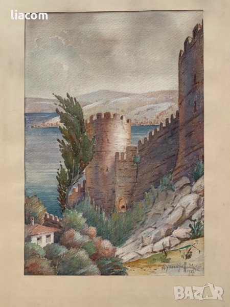 АТАНАС ЯЗАДЖИЕВ акварел Истамбул 1932 г., снимка 1