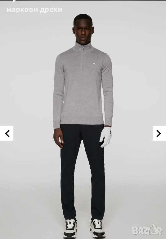 J.LINDEBERG Kian Tour Merino Half Zip Grey Melange L, снимка 1