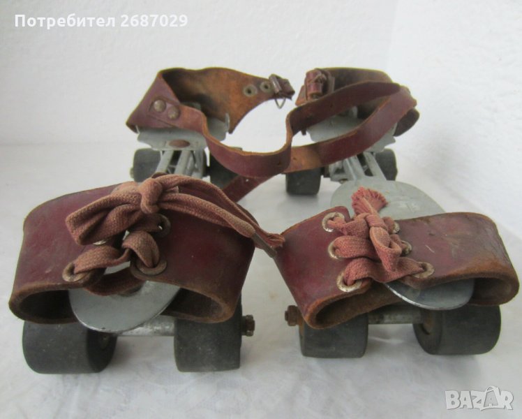 Кънки и ролери - Стари ролкови кънки от метал и кожа, регулируеми, ролери - 42-43, снимка 1