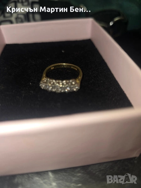 Златен пръстен 18к/750 с 4 диаманта , снимка 1