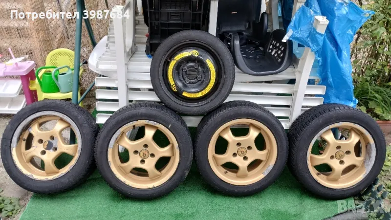 Джанти 7Jx15H2 4x100(PCD), д.ц.о 57.1мм с гуми 195/55 R15, плюс резервна гума!, снимка 1