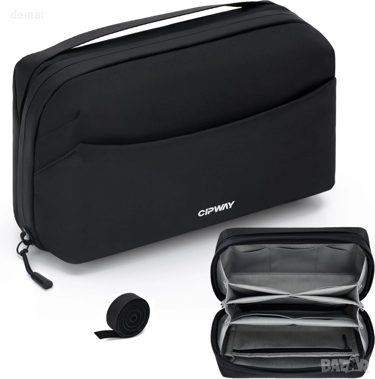 Cipway Premium Tech Pouch чанта-органайзер, водоустойчив калъф за пътуване, черна, снимка 1