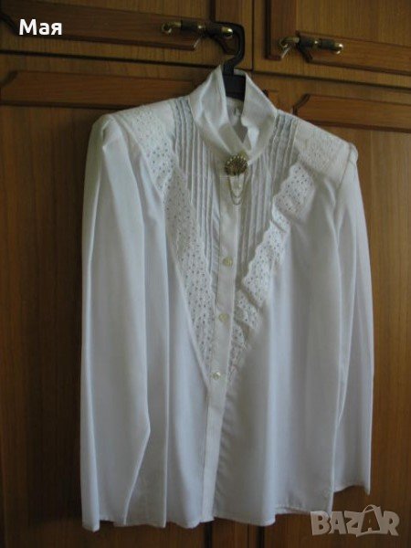 Нова красива копринена блуза с дантелени апликации, снимка 1