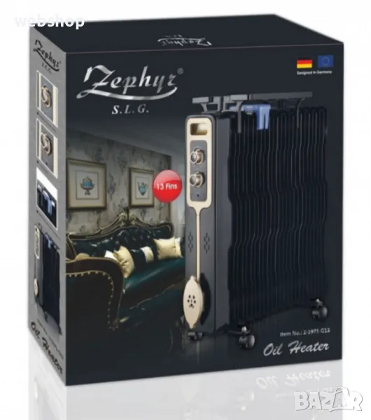 Радиатор ZEPHYR ZP 1971 G11, 2500W, 13 ребра, 3 степени, Поставка за дрехи, Регулируем термостат, снимка 1