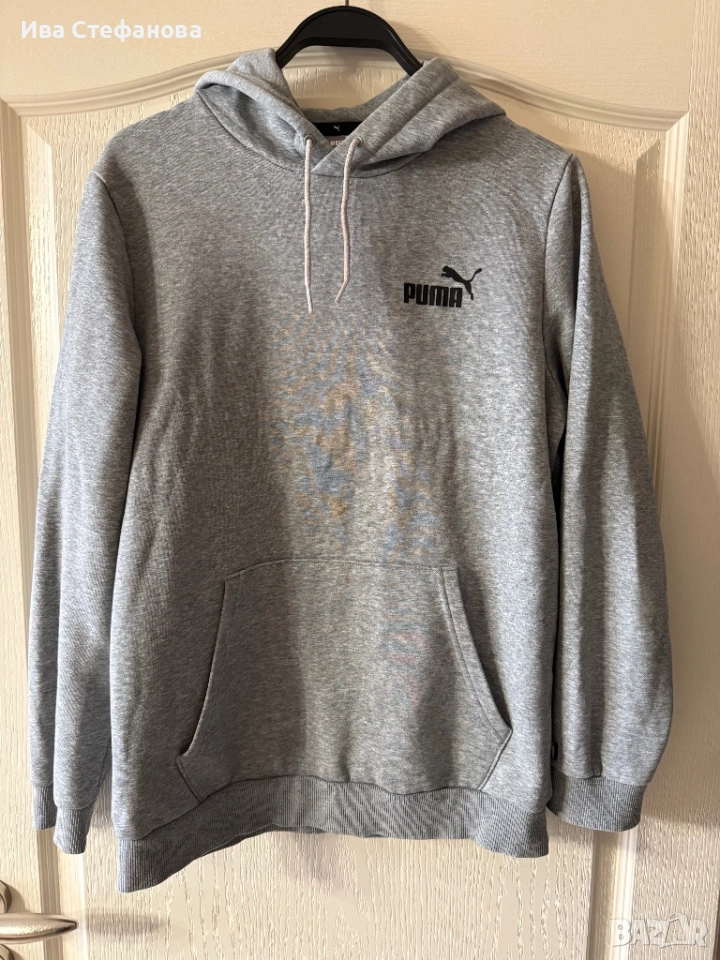 Спортна нова сива оригинална маркова качулка суичър  ватирана блуза худи Puma Пума ., снимка 1