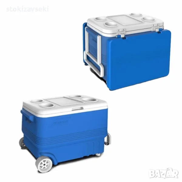 Хладилна кутия Atlantic 45L, пасивна, с табла/с колела, снимка 1