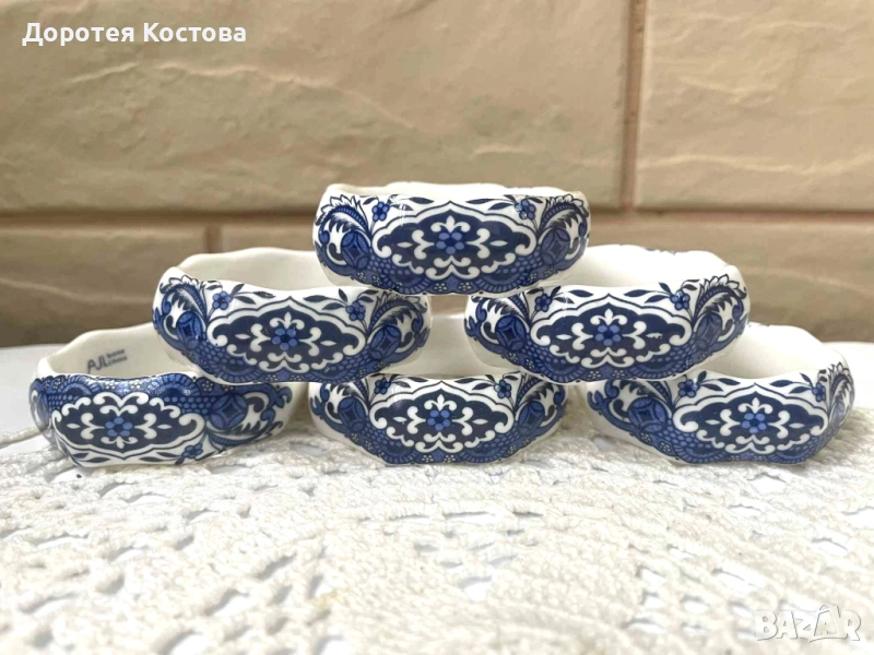 Красиви пръстени от костен порцелан от Англия, снимка 1