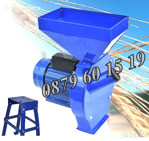 Монофазна комбинирана фуражомелка / ярмомелка 4.2 kW с 4 сита + стойка, снимка 1