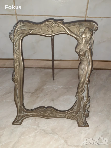 Стара барокова бронзова рамка за снимка - голяма, снимка 1