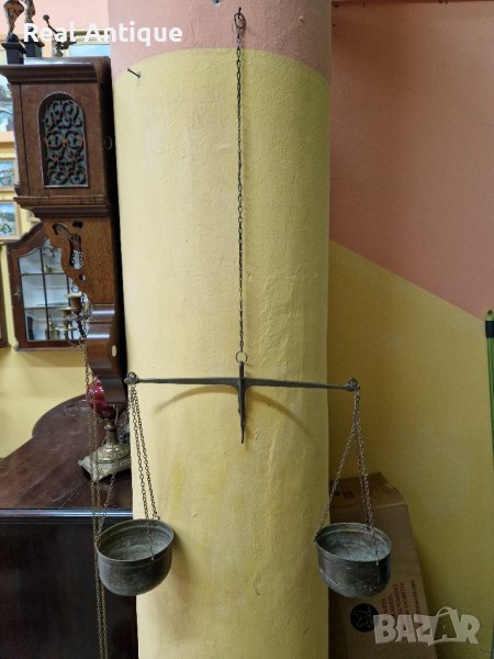 Антикварна английска месингова везна, снимка 1