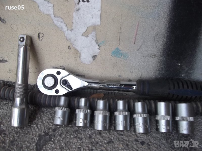 Тресчотка с 7 бр. накрайници и удължител комплект работещи, снимка 1