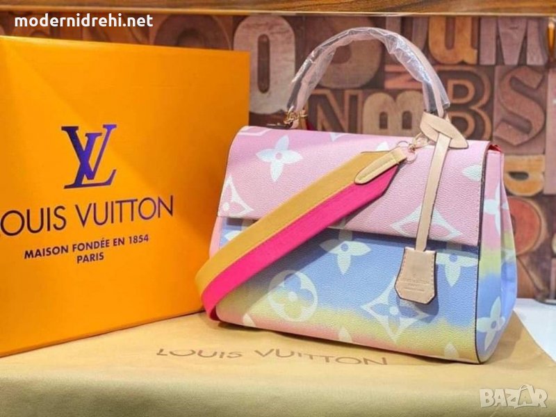 Чанта Louis Vuitton нежно розаво и синьо, снимка 1