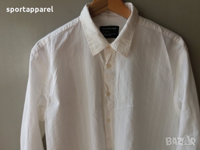 Мъжка бяла риза Selected Homme, снимка 2 - Ризи - 30467352