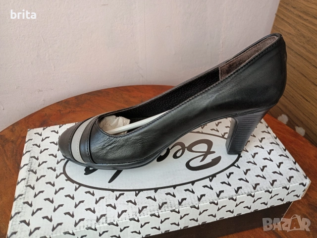 Нови! №37 Ест Кожа Обувки 8см ток

, снимка 3 - Дамски обувки на ток - 53043109