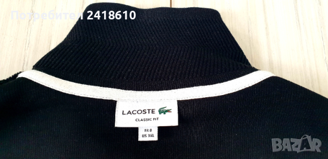 Lacoste Classic Fit Cotton Knit  3/ 4 Cip Size / 8 - 3XL НОВО! ОРИГИНАЛ! Мъжка Блуза с 3/4 Цип, снимка 3 - Пуловери - 52538921