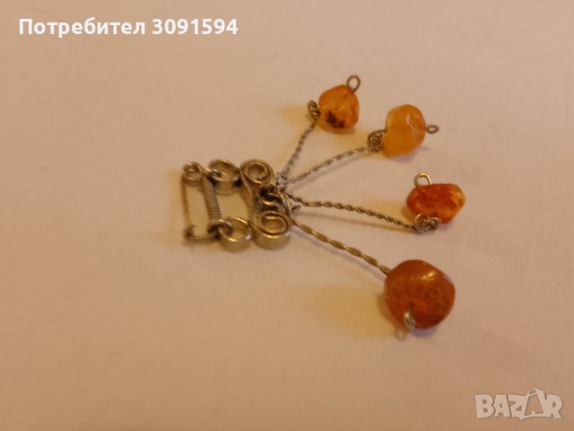 Стара Руска брошка със кихлибар, снимка 2 - Антикварни и старинни предмети - 40780543