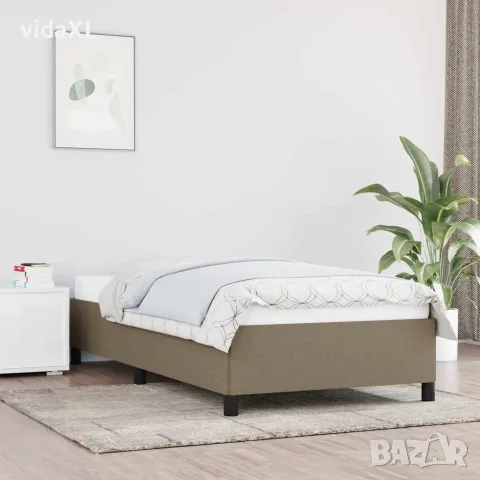 vidaXL Рамка за легло без матрак, таупе, 90x190 см, плат, снимка 2 - Спални и легла - 56147216