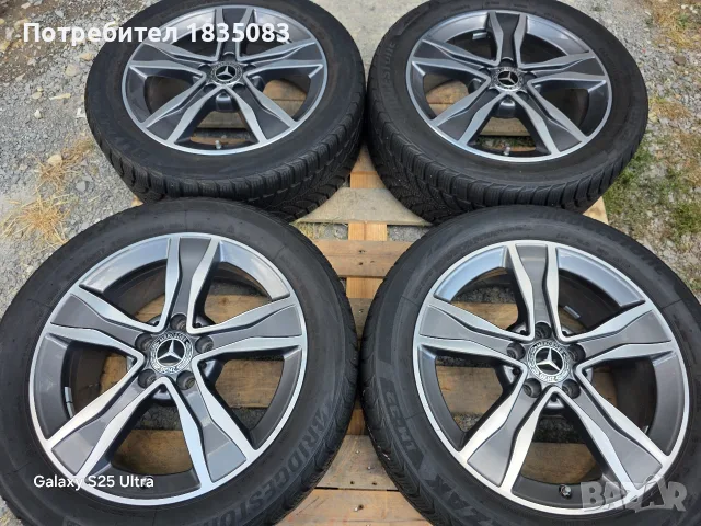 Лети джанти 17ки 5х112 Mercedes + зимни гуми 225/50/17 Bridgestone, снимка 2 - Гуми и джанти - 55830676