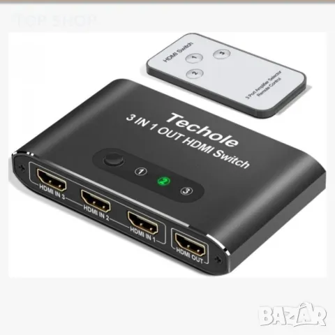 СПЛИТЕР ПРЕВКЛЮЧВАТЕЛ 3 В 1 ИЗХОД С IR ДИСТАНЦИОННО УПРАВЛЕНИЕ