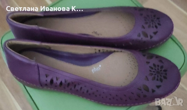 Нови лилави дамски балерини Clarks, снимка 4 - Пантофи - 53136021