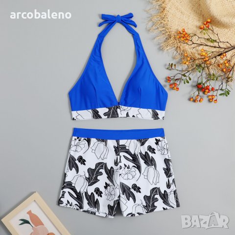 Дамски бански костюм къси панталони с висока талия, 5цвята , снимка 14 - Бански костюми - 40146918