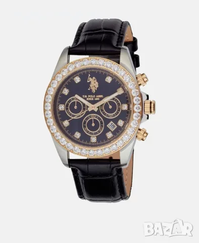 Чисто нов дамски часовник U.S. Polo Assn. Chronograph, сив цвят