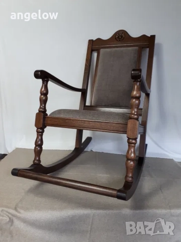 Люлеещ се стол от масив, снимка 4 - Столове - 52506198