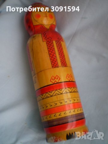 Винтидж СССР, съветска руска мамтрьошка, дървена гнездяща кукла, поставка за бутилка водка, снимка 4 - Колекции - 40199254
