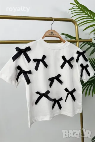 Памучна дамска тениска, снимка 3 - Тениски - 49713050