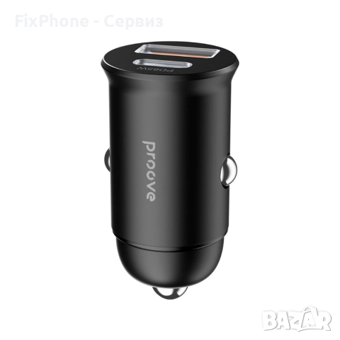 Зарядно устройство за кола адаптер Proove Tiny Power Pro PD 65W с USB и USB-C изход, Черен , снимка 2 - Зарядни за кола - 52566502