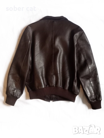 Винтидж кожено яке, снимка 2 - Якета - 52585093