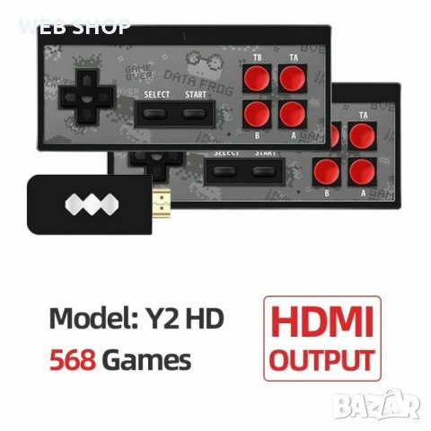4K Безжична HDMI ретро TV конзола с 600 игри Y2, снимка 2 - Електрически играчки - 32001156