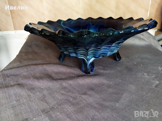 стъклена купа,фруктиера арт деко, снимка 2 - Антикварни и старинни предмети - 30590191