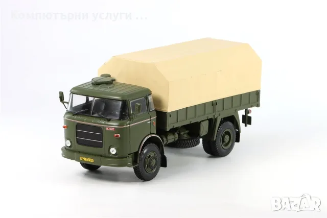 Liaz 101.124 Tanzanec военен с тента Skoda 706 RTO 1985 - мащаб 1:43 на DeAgostini нов в блистер