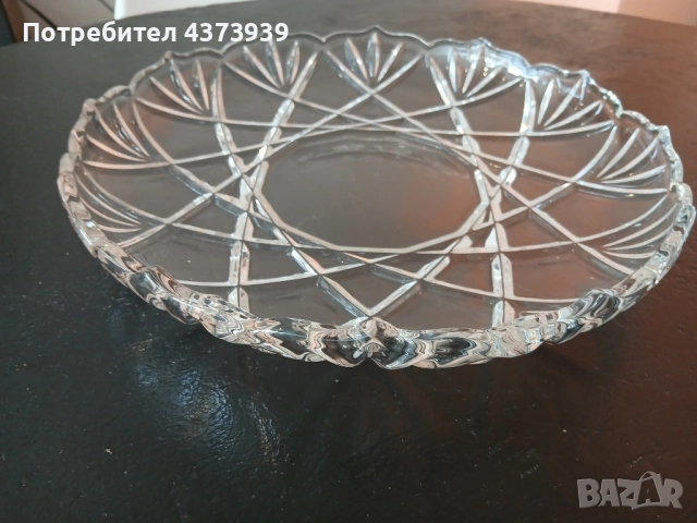 Кристално плато "Walther glass", снимка 2 - Чинии - 52711323