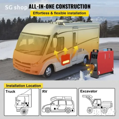 Суха преносима дизелова печка 8kw 12v за каравана кемпер къмпинг и др, снимка 4 - Аксесоари и консумативи - 47516880
